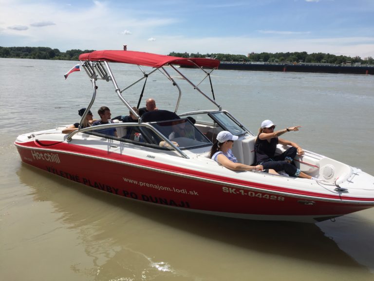 River cruises with motorboats Hot chilli on Danube