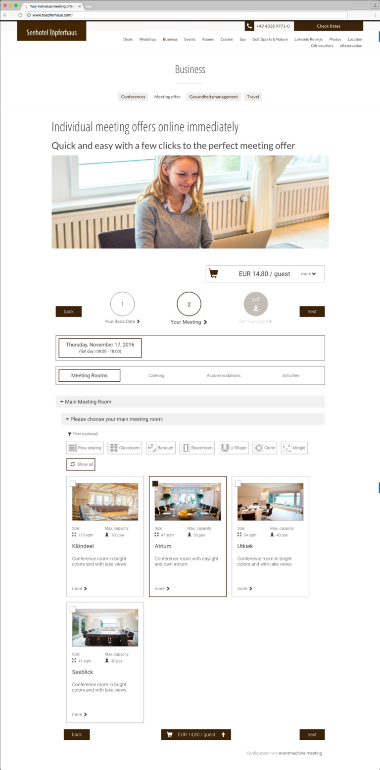 Boutique hotel Toepferhaus achieves 100% automation of meeting inquiries