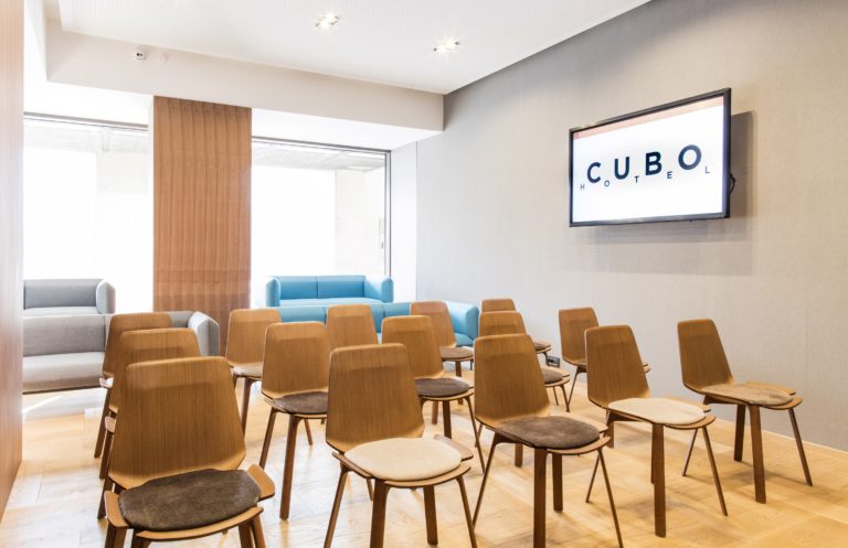 Creative use of space in Hotel Cubo, Ljubljana