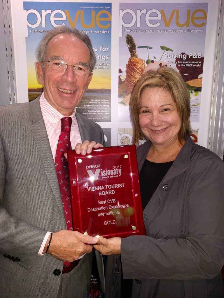 The Vienna Convention Bureau has again been honored with the Prevue Visionary Gold Award for “Best Convention Bureau experience”