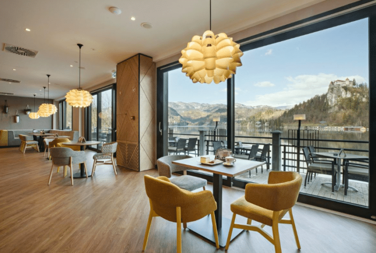 The newly renovated Park Café remains an icon of Lake Bled